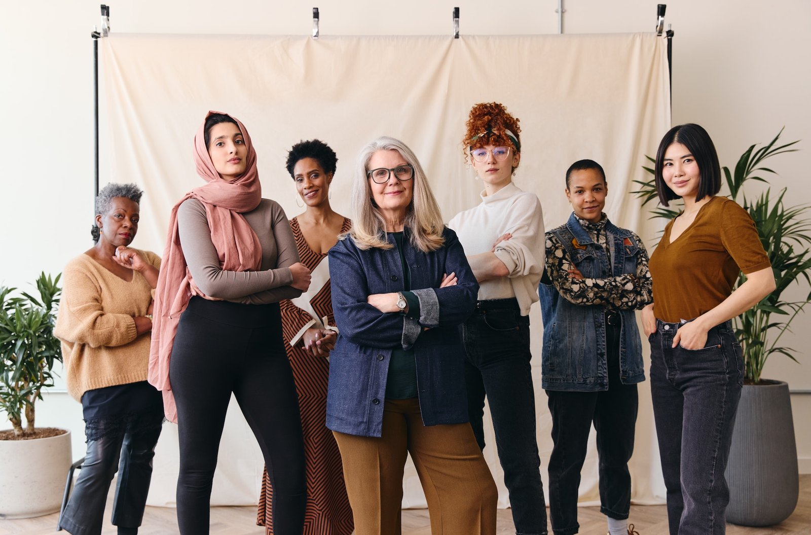 International Women's Day portrait of multi ethnic women